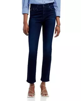 Узкие прямые джинсы с высокой посадкой AG Mari, синий