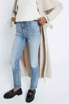 Узкие прямые джинсы с высокой посадкой до щиколотки из 100% хлопка River Island, синий