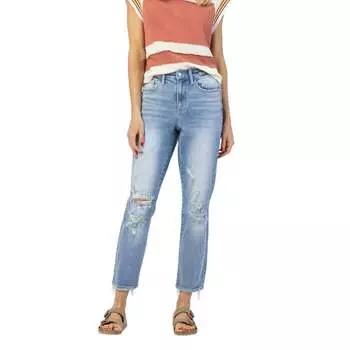 Узкие прямые джинсы с высокой посадкой в средне-синем цвете Judy Blue