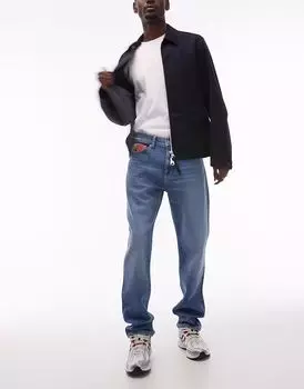 Узкие прямые джинсы Tommy Jeans Ryan средне-синего цвета