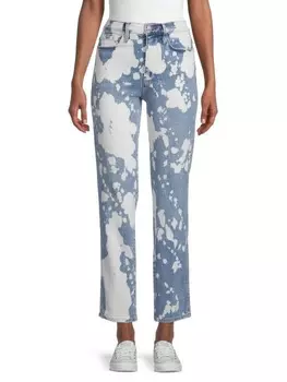 Узкие прямые укороченные джинсы Frame Le Sylvie, bering splatter