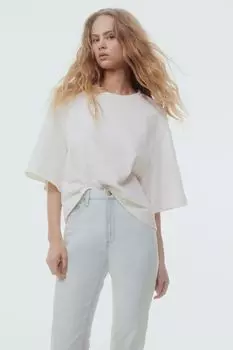 Узкие прямые высокие джинсы H&M, синий