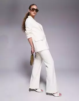 Узкие расклешенные брюки River Island кремового цвета