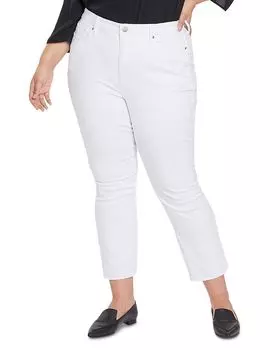 Узкие расклешенные джинсы до щиколотки Optic White NYDJ Plus, белый