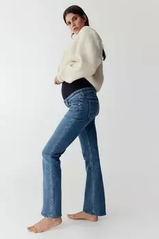 Узкие расклешенные джинсы mama H&M, синий