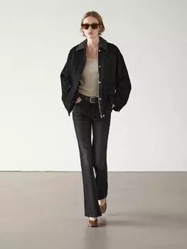 Узкие расклешенные джинсы Massimo Dutti, черный