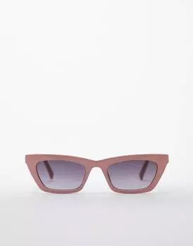 Узкие розовые солнцезащитные очки «кошачий глаз» Topshop