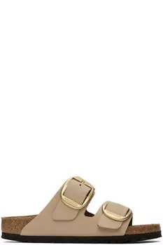Узкие сандалии Arizona с большой пряжкой Taupe Birkenstock