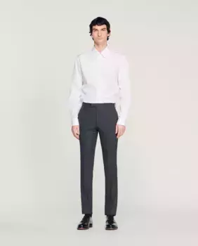 Узкие серые мужские костюмные брюки Sandro, серый