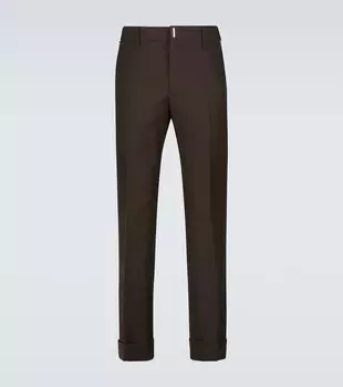 Узкие шерстяные брюки Givenchy, коричневый