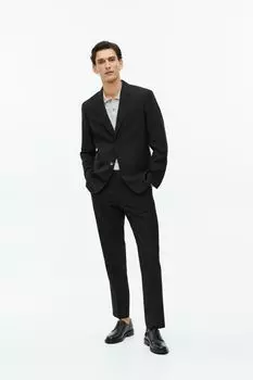 Узкие шерстяные брюки из панамской ткани ARKET