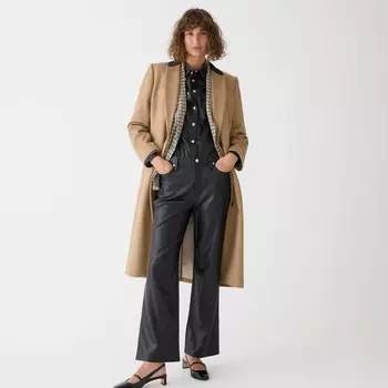 Узкие широкие брюки из искусственной кожи J.Crew, черный