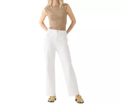 Узкие широкие джинсы Sailor белого цвета J.Crew