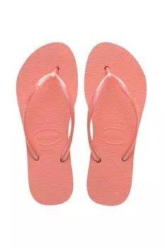 Узкие шлепанцы на плоской подошве персиково-розового цвета Debenhams, оранжевый