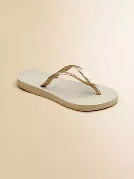 Узкие шлепанцы с блестками для малышей и маленьких девочек Havaianas, золотой