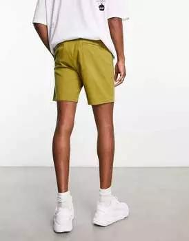 Узкие шорты чинос средней длины ASOS цвета хаки