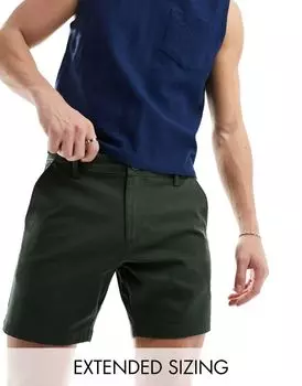 Узкие шорты чиносы цвета хаки ASOS DESIGN