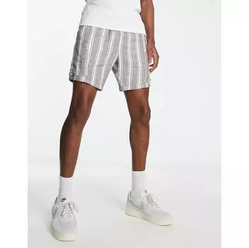 Узкие шорты карго средней длины в полоску ASOS DESIGN