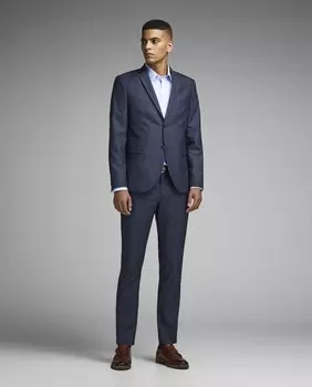 Узкие синие мужские брюки Jack & Jones, синий