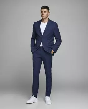 Узкие синие мужские брюки Jack & Jones, синий