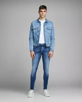 Узкие синие мужские джинсы Jack & Jones, синий