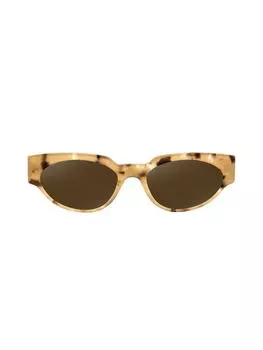 Узкие солнцезащитные очки Clubmaster 47MM Aqs, коричневый