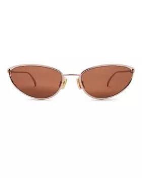 Узкие солнцезащитные очки «кошачий глаз» Bottega Veneta, цвет Rose Gold & Warm Brown