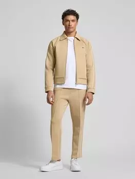 Узкие спортивные брюки с нашивкой-лейблом Lacoste, бежевый