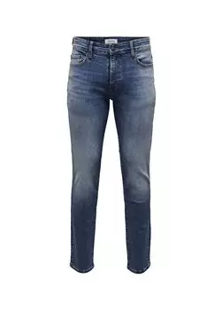 Узкие темно-синие мужские джинсовые брюки с нормальной талией ONSLOOM SLIM ONE MBD 6466 AZG DNM V Only & Sons, темно-синий