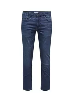 Узкие темно-синие мужские джинсовые брюки с нормальной талией ONSLOOM SLIM ONE DBD 6455 PIM DNM V Only & Sons, темно-синий