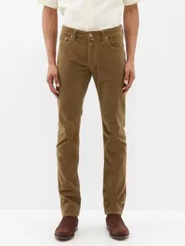 Узкие вельветовые брюки bard из смесового хлопка Jacob Cohn, коричневый