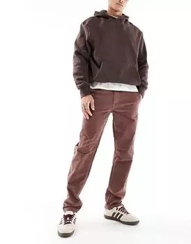 Узкие вельветовые брюки-чинос коричневого цвета ASOS DESIGN