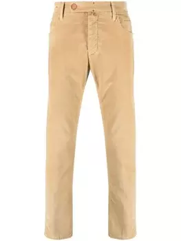 Узкие вельветовые брюки Incotex, коричневый