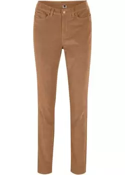Узкие вельветовые брюки стрейч John Baner Jeanswear, коричневый