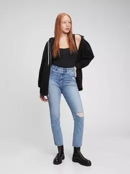 Узкие винтажные джинсы с высокой посадкой Gap, синий