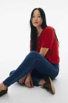 Узкие высокие джинсы H&M, синий