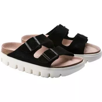 Узкие замшевые сандалии Arizona женские Birkenstock, цвет Black Suede
