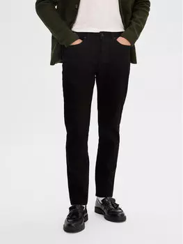 Узкие зауженные брюки чиносы Selected Homme, черный