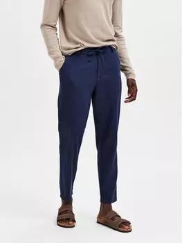 Узкие зауженные брюки чиносы Selected Homme, синий