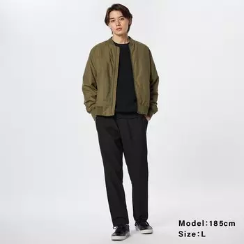 Узкие зауженные брюки из матового твила Мужчины PLST, черный