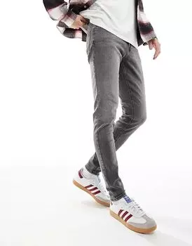 Узкие зауженные джинсы Glenn серого цвета Jack & Jones