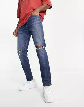 Узкие зауженные джинсы Levi's 512 темно-синего цвета