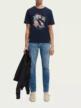 Узкие зауженные джинсы Scotch & Soda The Singel, цвет Salty Water