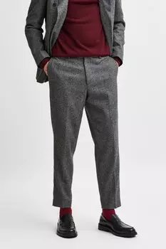 Узкие зауженные костюмные брюки Louis otis Selected Homme, серый