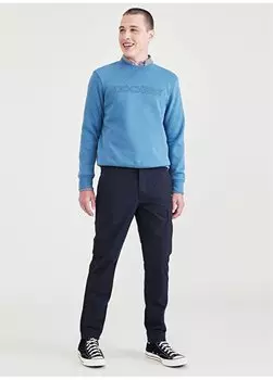 Узкие зауженные мужские брюки темно-синего цвета с нормальной талией и нормальными штанинами A5713-0001 Dockers, темно-синий