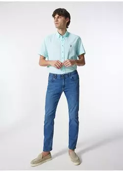 Узкие зауженные синие мужские джинсовые брюки с нормальной талией L72A007G18 Узкие брюки Extreme Motion Lee, синий