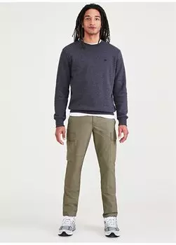 Узкие зеленые мужские брюки с нормальной талией и нормальными штанинами A5713-0002 Dockers