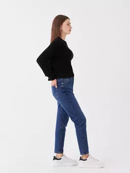 Узкие женские джинсовые брюки с высокой талией Mom LCW Jeans, темное родео