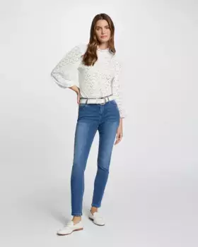 Узкие женские джинсы скинни со стандартной талией Morgan, индиго/синий