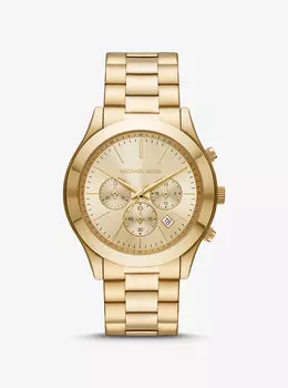 Узкие золотистые часы Oversize Runway Michael Kors, желтый